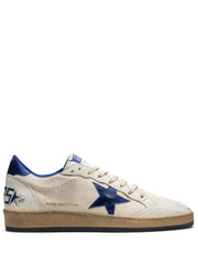 Golden Goose Ball Star Trainers in White Nappa with Blue star and Heels tab