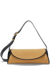 Borsa a tracolla piccola Cannolo in rafia intrecciata Jil Sander 