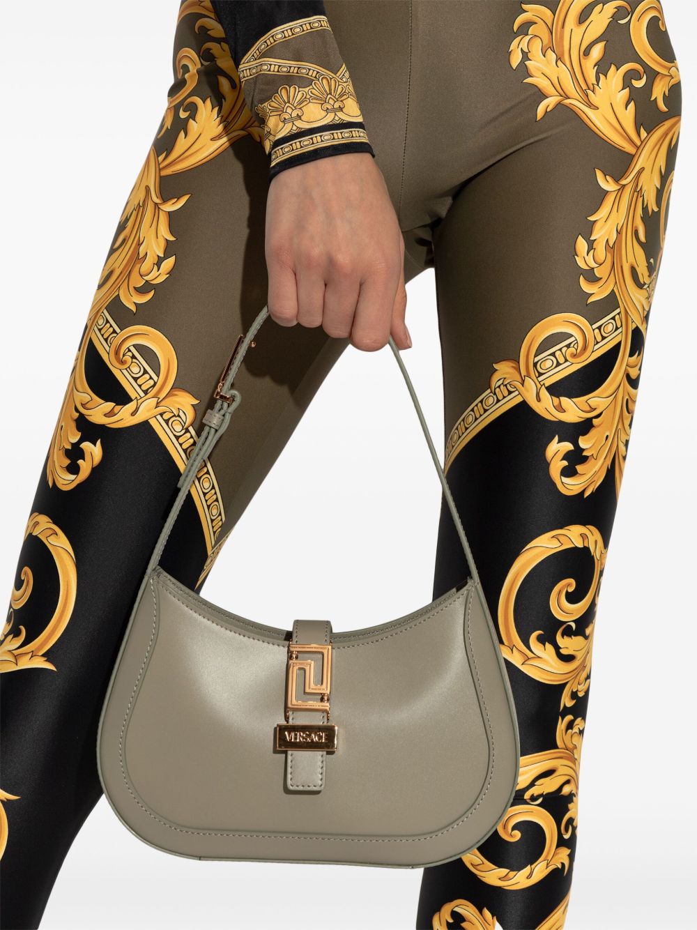 Borsa a tracolla piccola Greca Goddess di Versace 