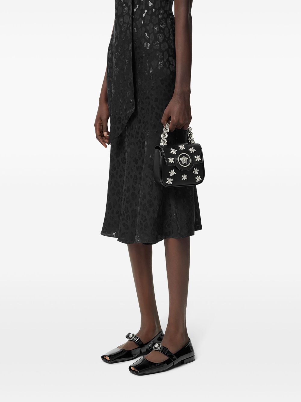 Borsa mini Versace La Medusa in cristallo 