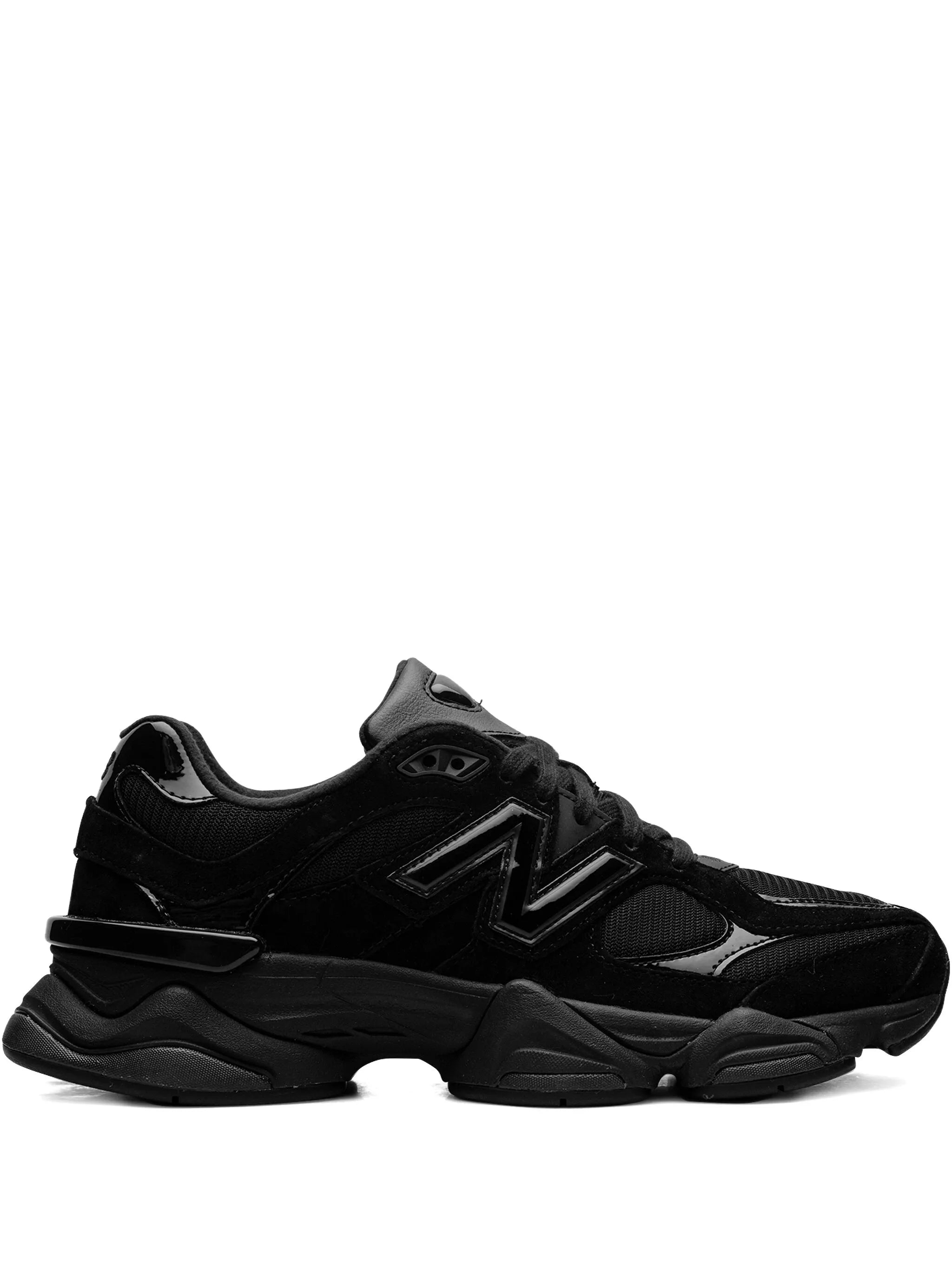 New Balance 9060 Triple Black Patent Sneakers