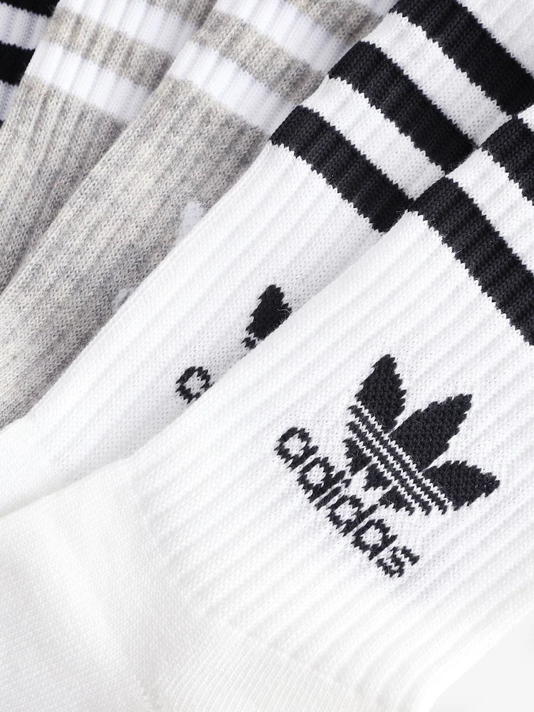 adidas Originals Black/Grey/White Mid Cut Crew Socks