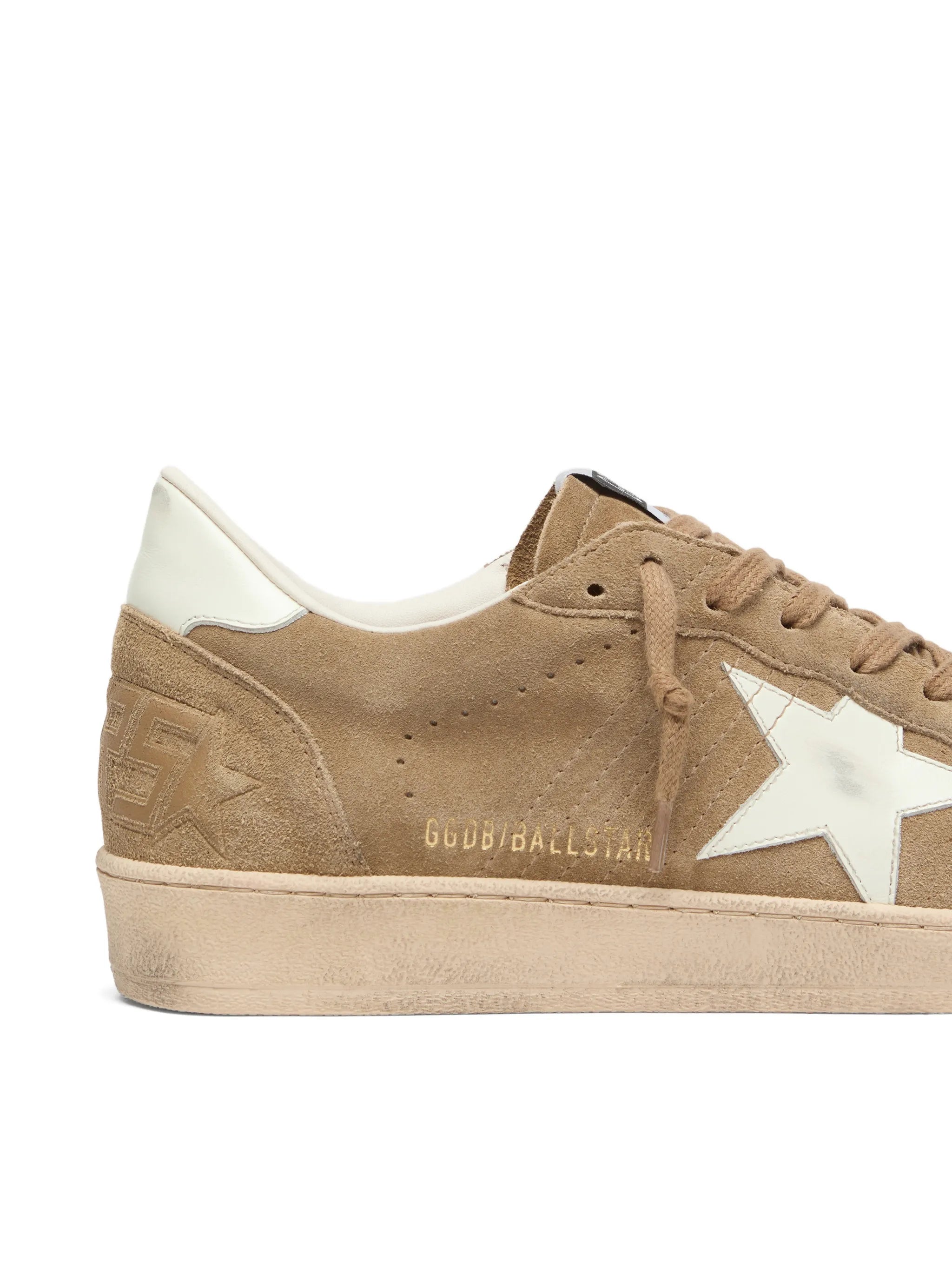 Golden Goose Ball Star in Brown Suede with White Leather Star Sneakers