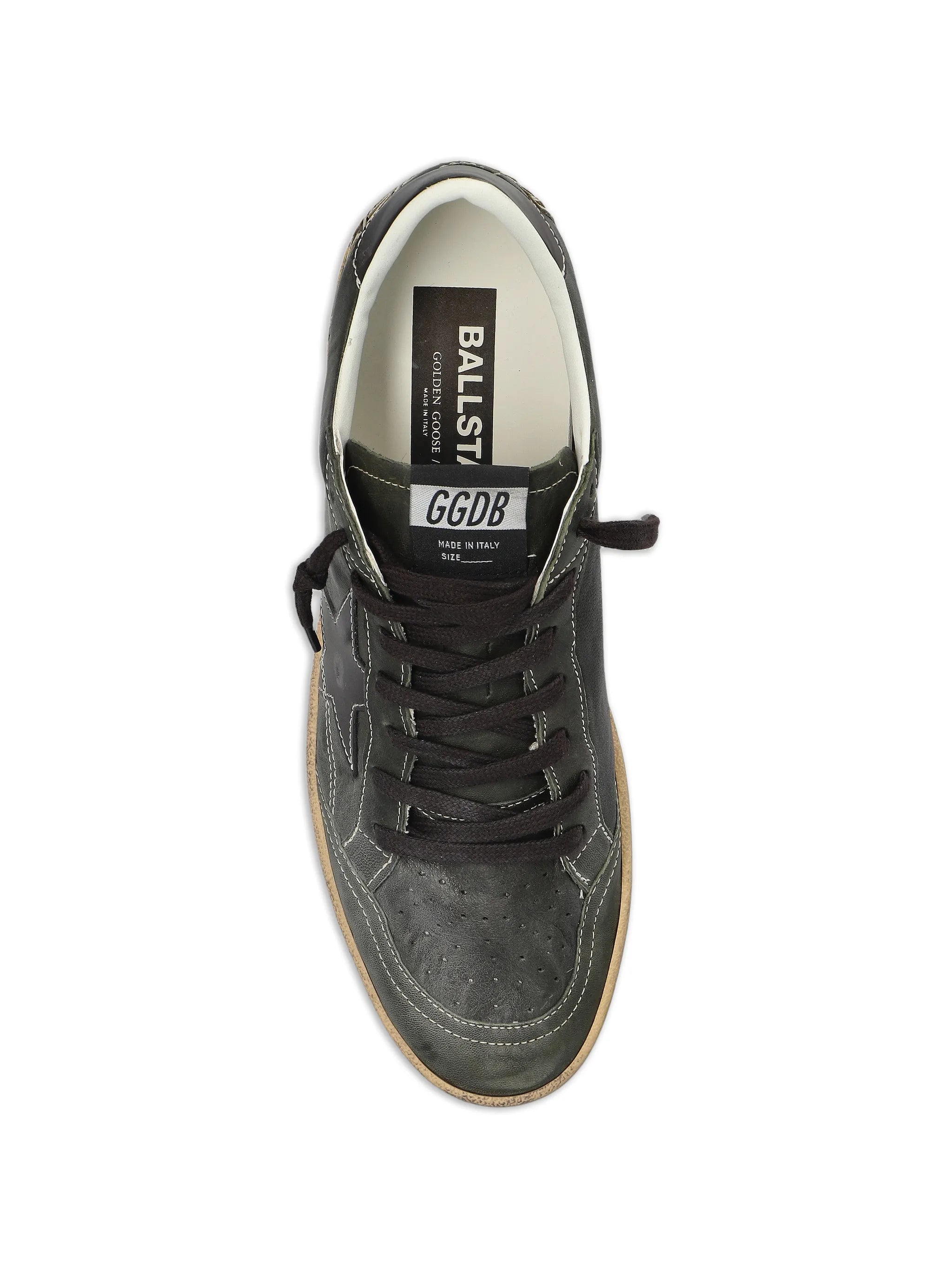 Golden Goose Ball Star distressed-effect Dark Green sneakers