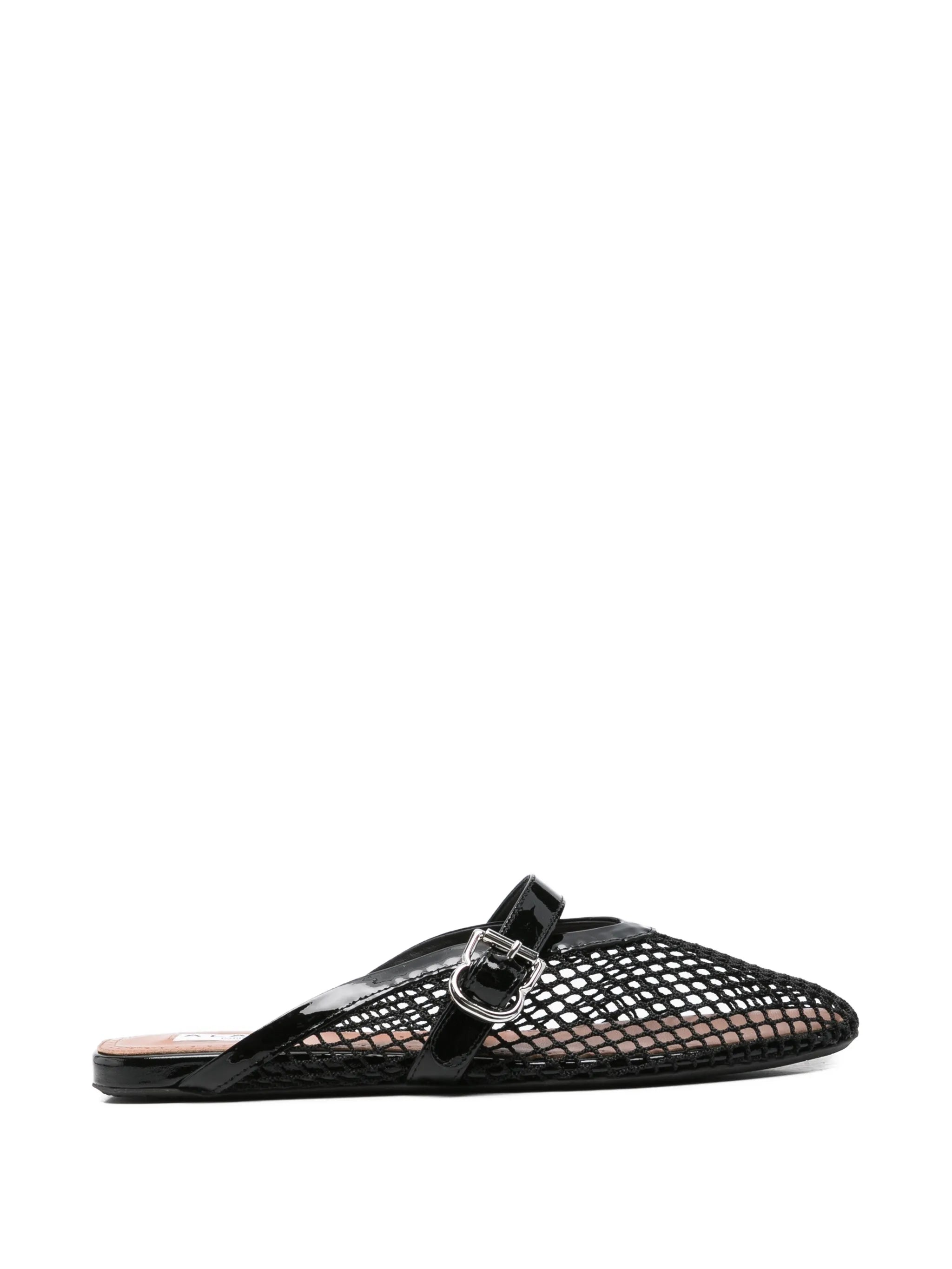 Alaïa Mesh Buckle-fastening Ballet Flats