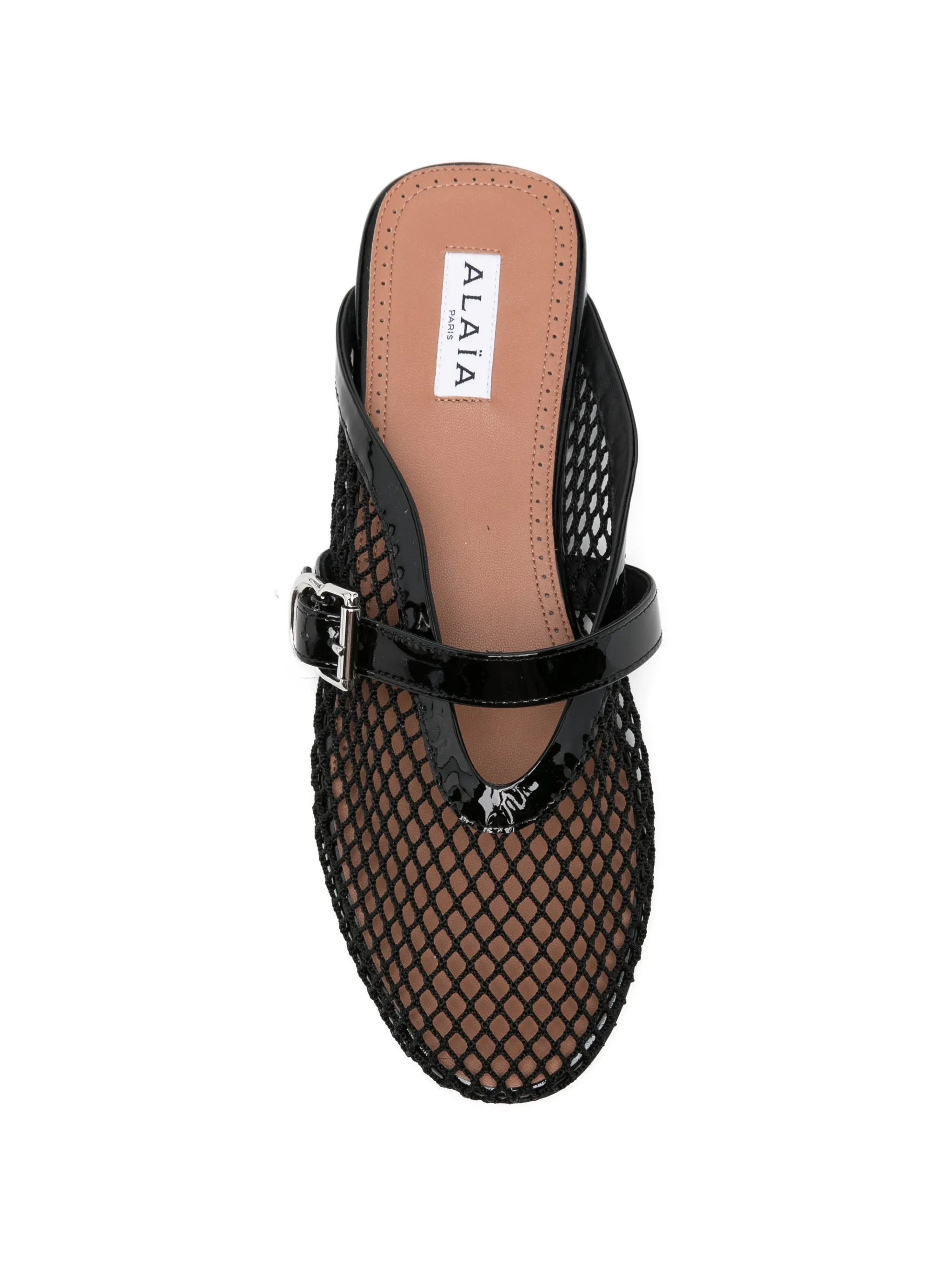 Alaïa Mesh Buckle-fastening Ballet Flats