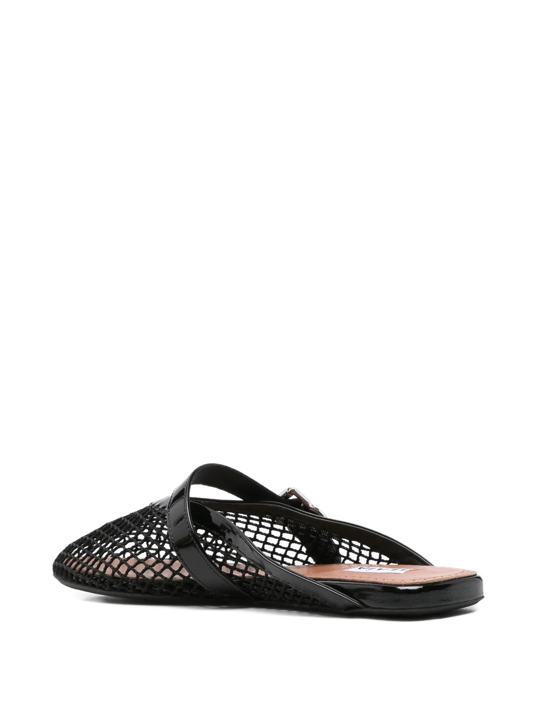 Alaïa Mesh Buckle-fastening Ballet Flats