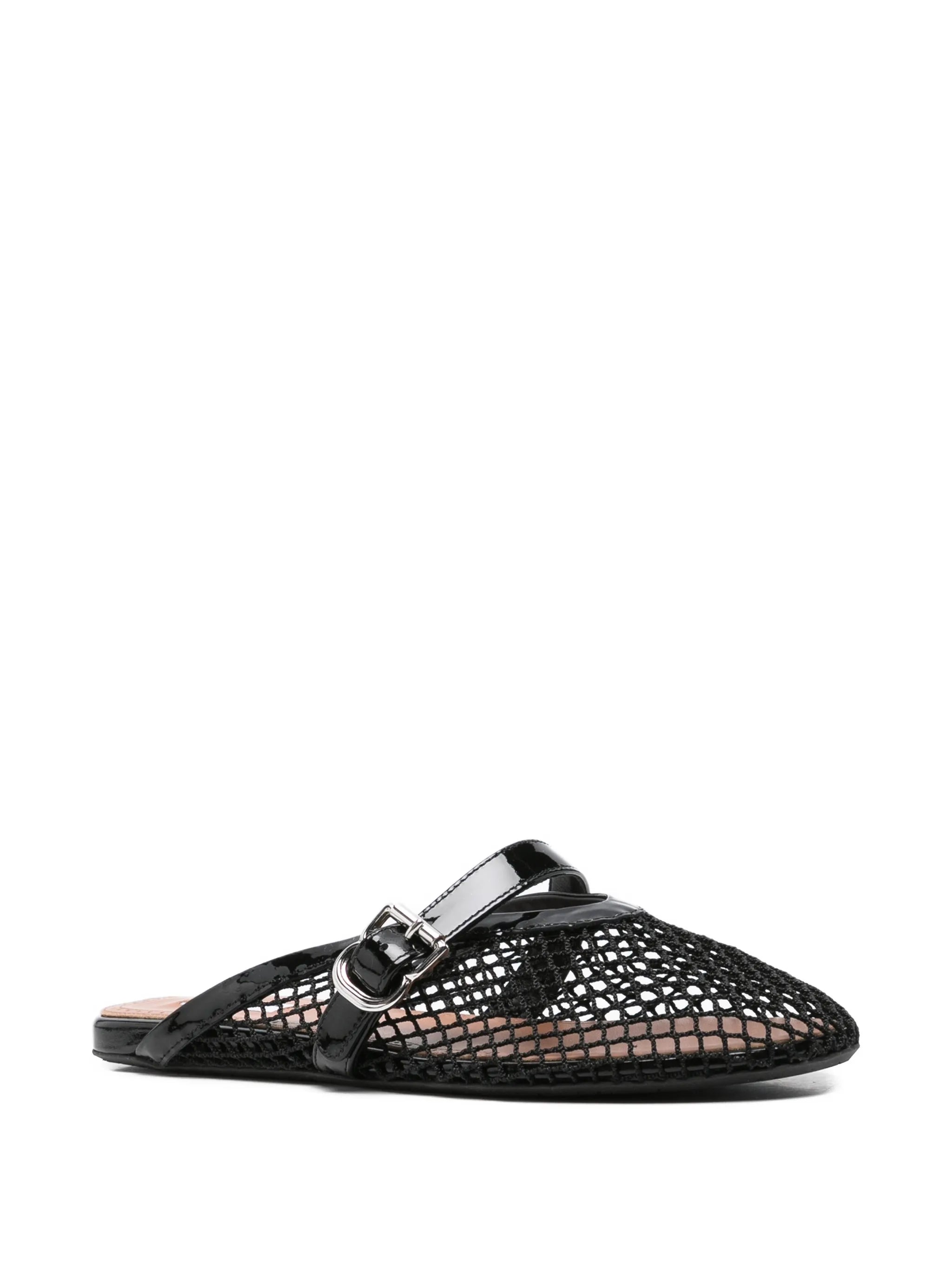 Alaïa Mesh Buckle-fastening Ballet Flats