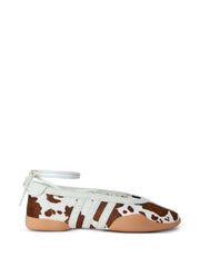 Adidas Taekwondo Mei Cow-print Ribbon-tie Ballet Flats
