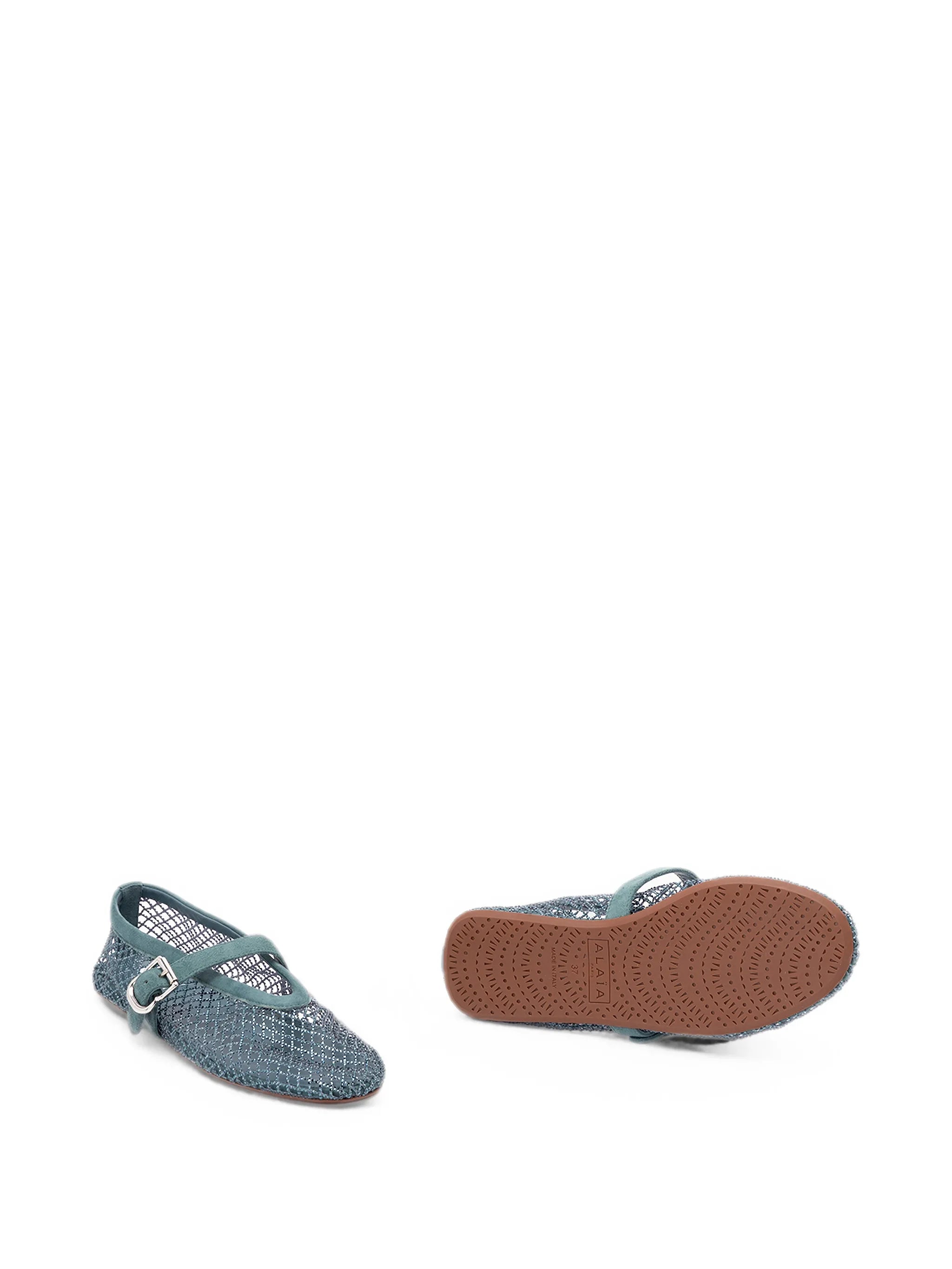Alaïa Buckle-fastening Mesh Ballet Flats