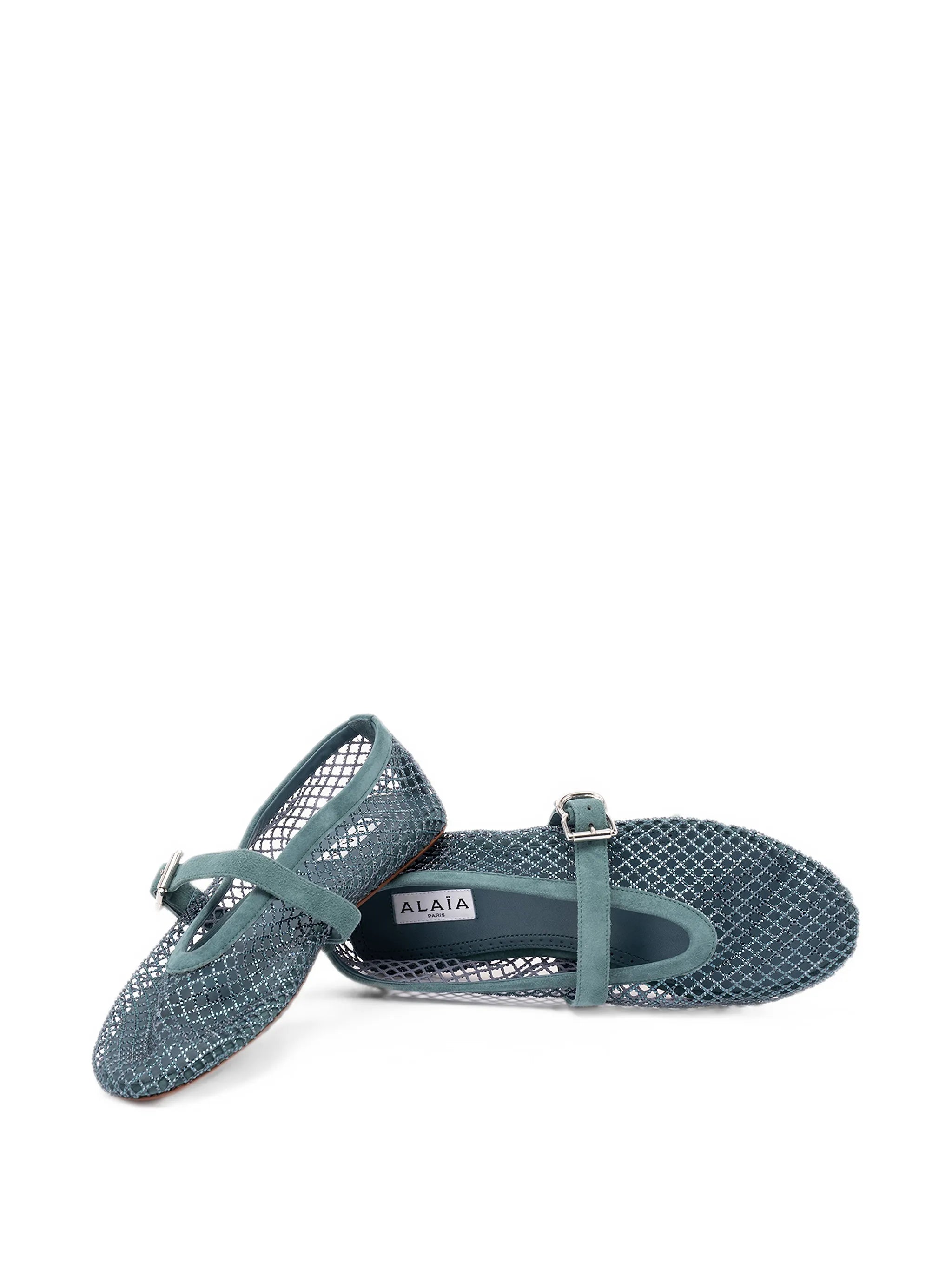 Alaïa Buckle-fastening Mesh Ballet Flats
