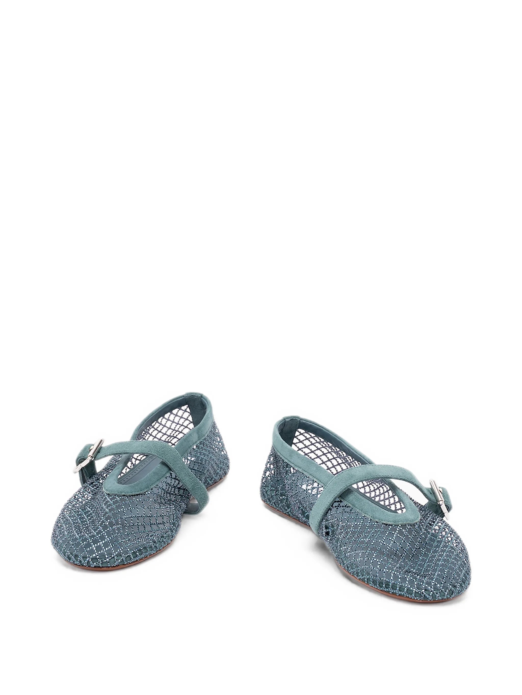 Alaïa Buckle-fastening Mesh Ballet Flats