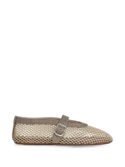Alaïa Ballet Flats in Fishnet and Satin Cord