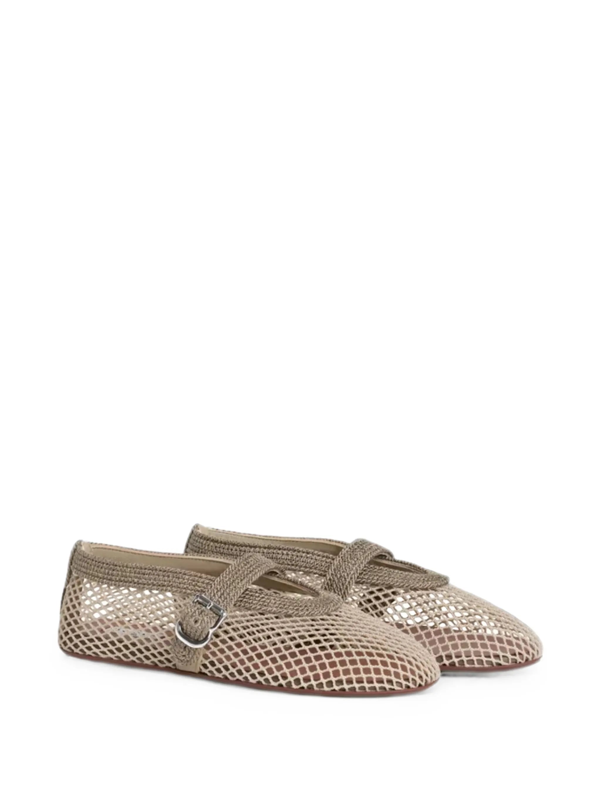 Alaïa Ballet Flats in Fishnet and Satin Cord