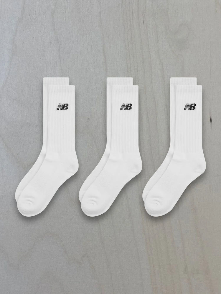 New Balance White Everyday Crew Socks 3 Pack